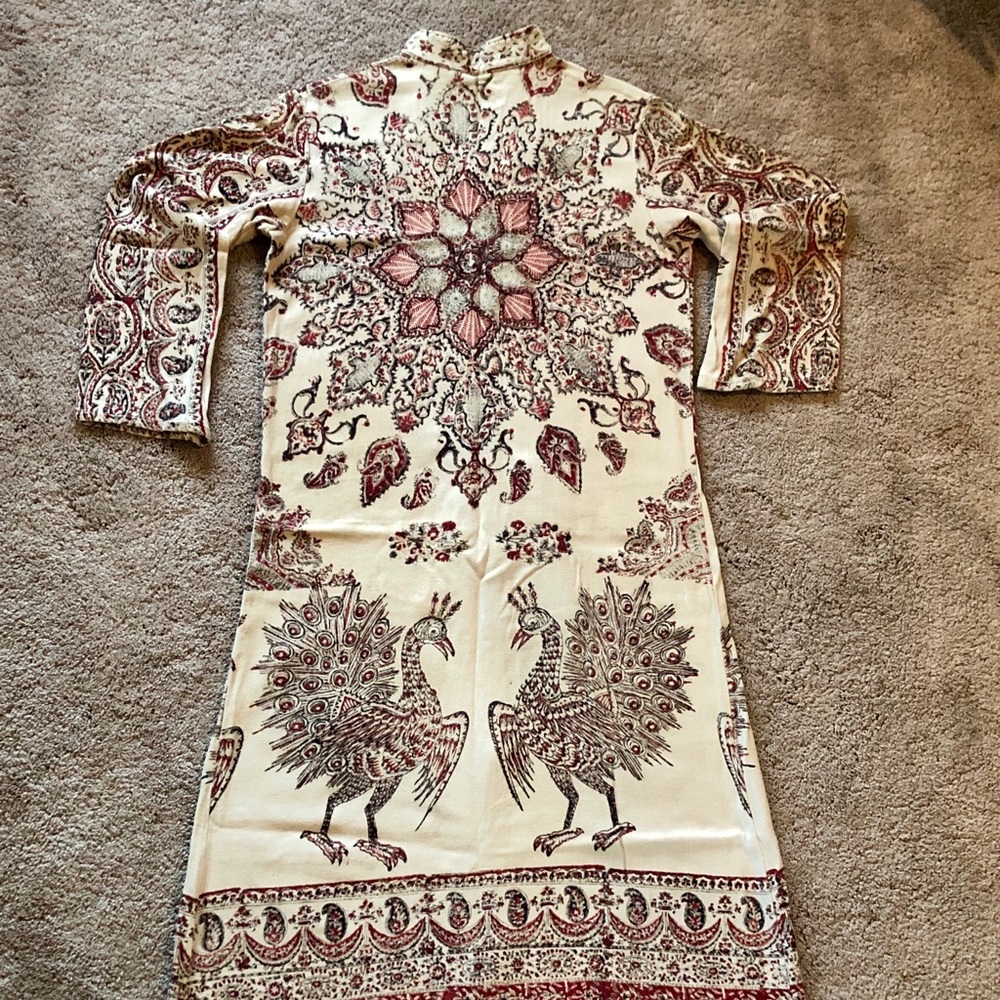 Hand Painted Vintage Canvas Caftan Kimono Robe